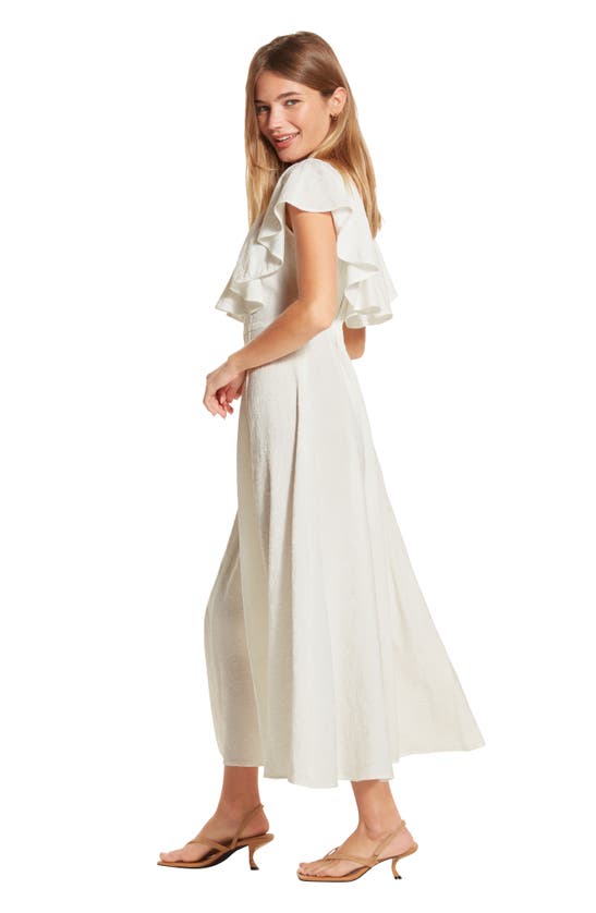 Shop Wishlist Flutter Gauze Midi Dress In Cream