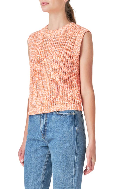 English Factory Mara Sleeveless Sweater In Orange In Orange/white