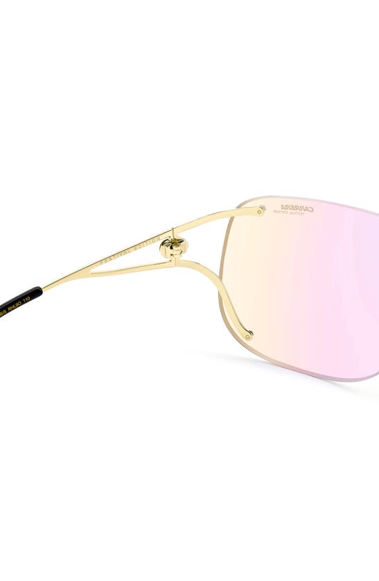 Shop Carrera Eyewear 99mm Shield Sunglasses In Gold Black/ Multilayer Viol