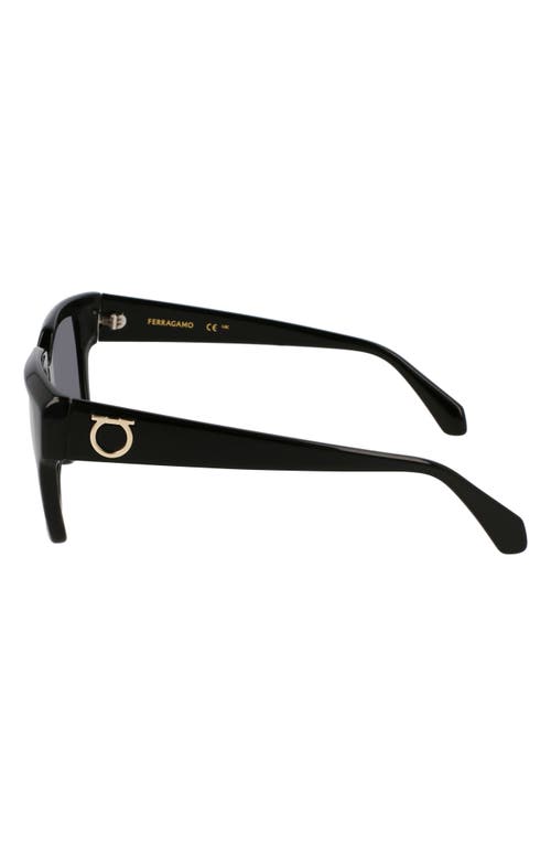 Ferragamo Gancini Acetate Square Sunglasses In Black