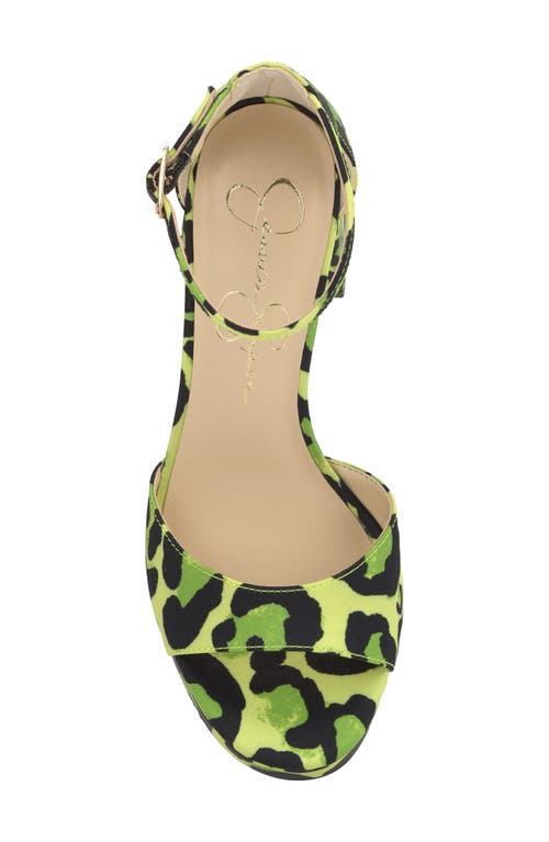 Shop Jessica Simpson Kaliah Ankle Strap Platform Sandal In Green/black