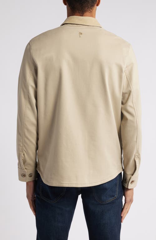 Shop Tommy Bahama Harbor Point Shirt Jacket In Stone Khaki