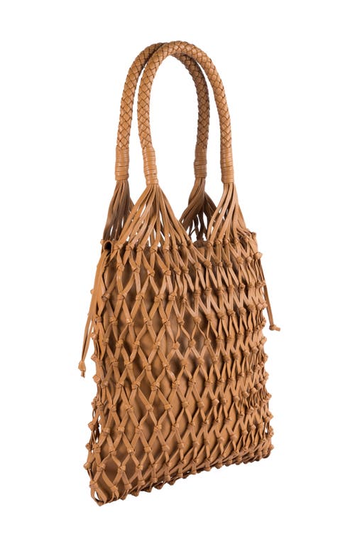 Adriana Castro La Red Mesh Bag In Leather In Tan
