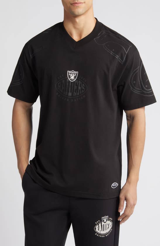 Shop Hugo Boss X Nfl Tackle Graphic T-shirt In Las Vegas Raiders Black