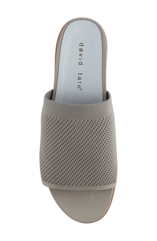 David Tate Aline Knit Wedge Slide Sandal In Bone