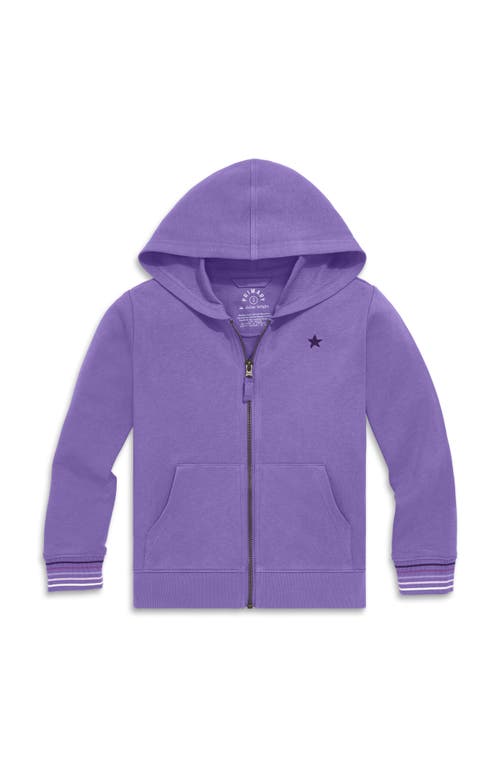 Shop Primary Stripe Trim Zip Hoodie In Violet