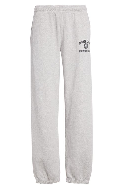 Shop Sporty And Rich Sporty & Rich Varsity Crest Sweatpants In Heather Gray