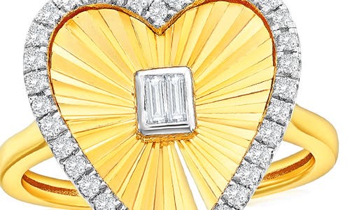 Shop Simona Cubic Zirconia Heart Ring In Two-tone