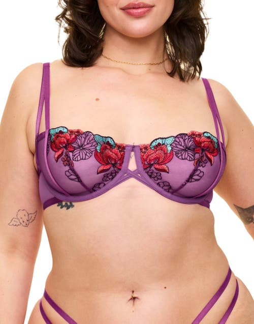 Adore Me Jayda Unlined Balconette Bra In Floral Purple
