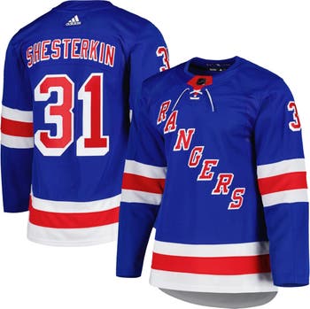 Men's Adidas Igor Shesterkin Blue New York Rangers Home Authentic Pro Primegreen Player Jersey
