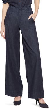 Mona Wide Leg Trouser Jeans With High Rise - Lightweight Rinse Blue