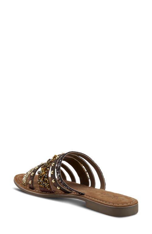 Shop Azura By Spring Step Mineral Slide Sandal In Brown Multi