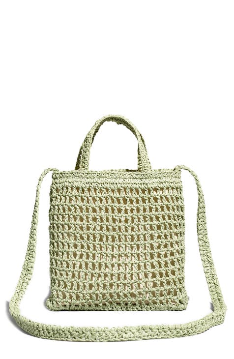 Natural Straw Mini Crossbody Bag, Bags & Wallets