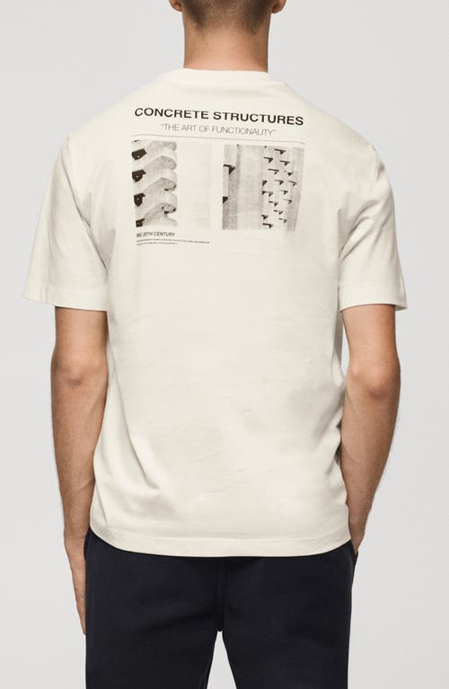 Shop Mango Concrete Structures Graphic T-shirt In Ecru