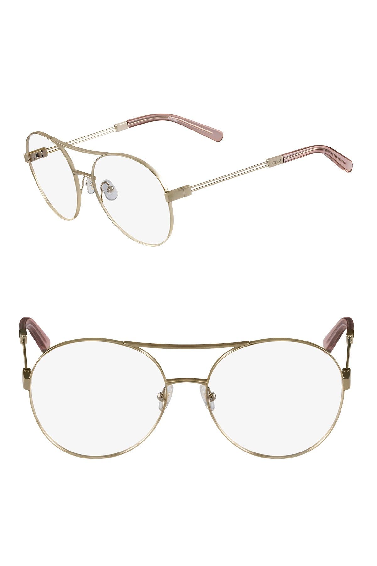 chloe 57mm navigator aviator full rim optical frames