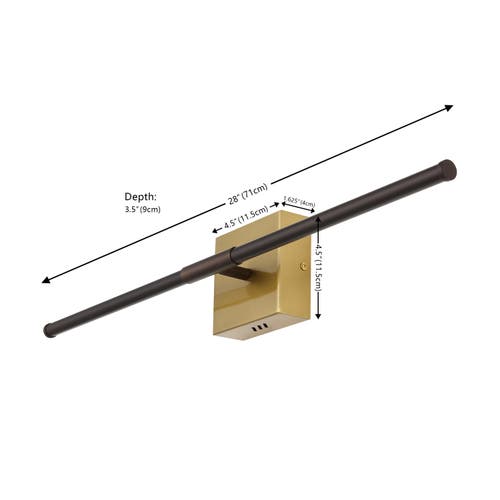 Jonathan Y Makena Modern Minimalist Dimmable Integrated Led Metal Wall Sconce In Bronze/copper