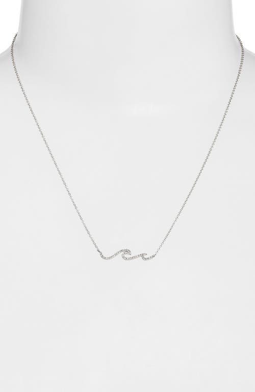 Shop Meira T Diamond Mini Wave Bar Necklace In White Gold