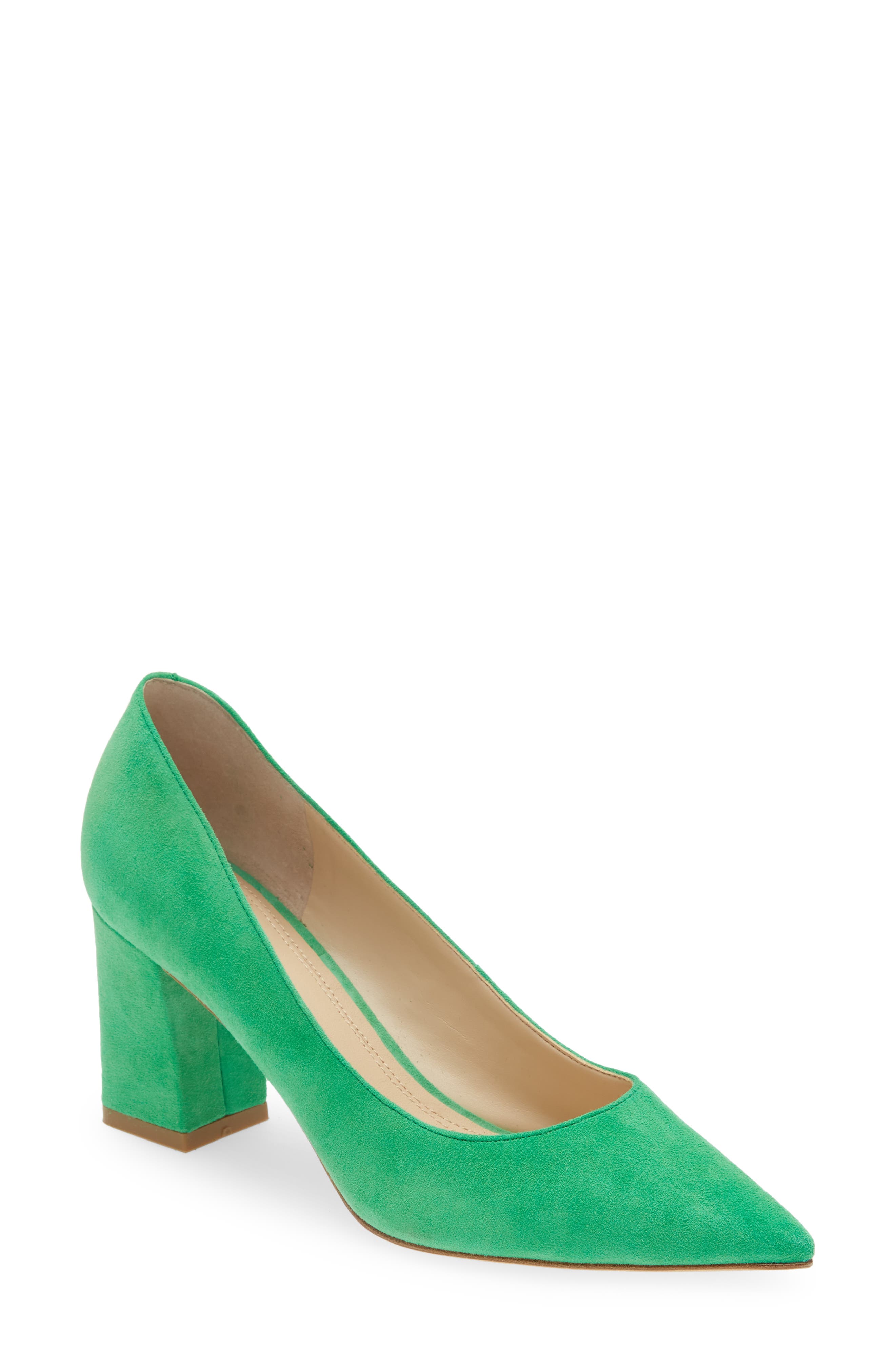 green block heel shoes