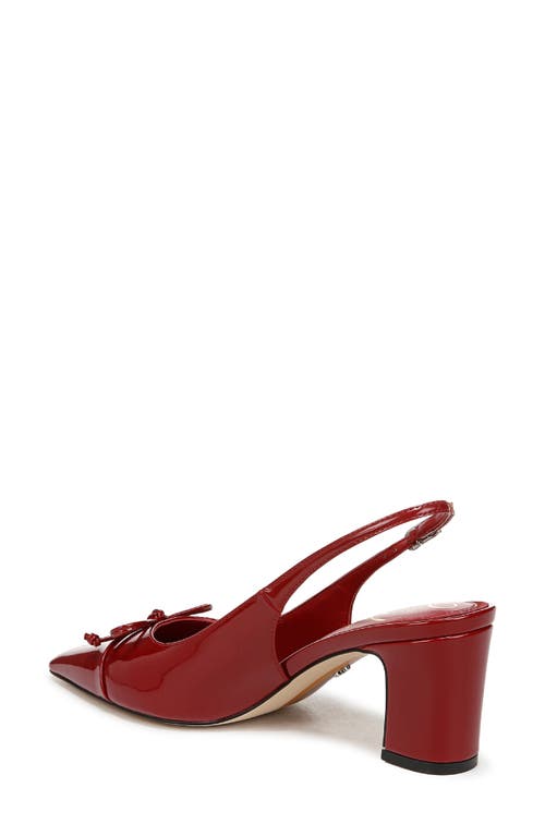 Shop Sam Edelman Willette Slingback Pointed Cap Toe Pump In Deep Scarlet