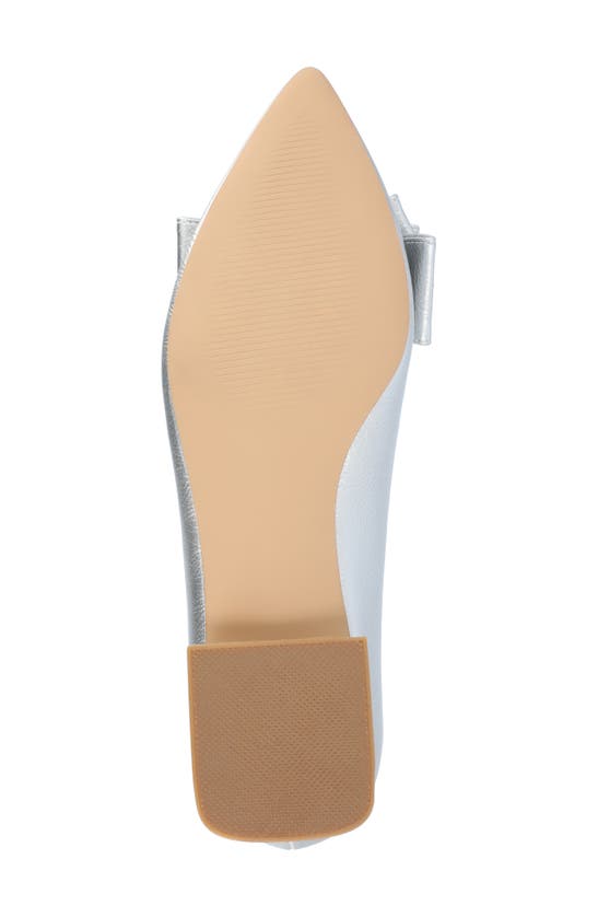 Journee Collection Ophelia Bow Pointed Toe Flat In Silver