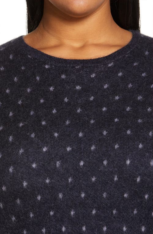VINCE STARRY DOT MOHAIR & ALPACA CREWNECK SWEATER