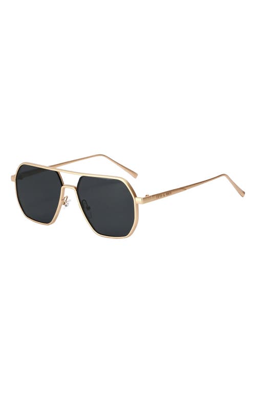 Fifth & Ninth Nola 58mm Polarized Aviator Sunglasses In Black/gold