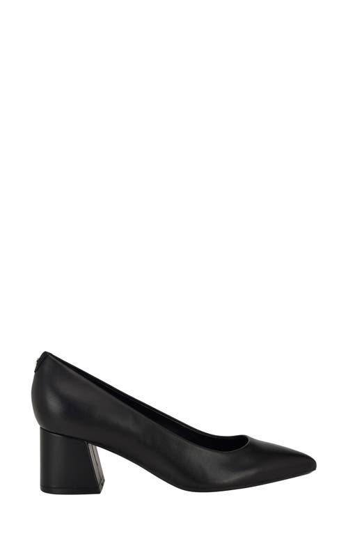 Shop Calvin Klein Lenott Pointed Toe Pump In Black Smooth