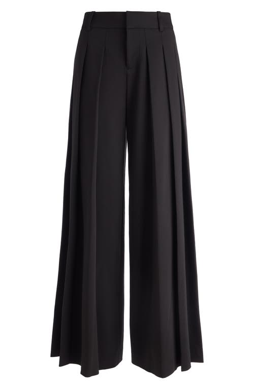 Shop Alice And Olivia Alice + Olivia Blaire Pleated High Waist Wide Leg Pants In Black