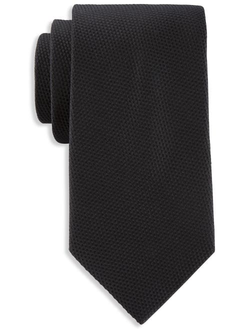 Oak Hill Premium By Dxl Solid Silk Tie In Black
