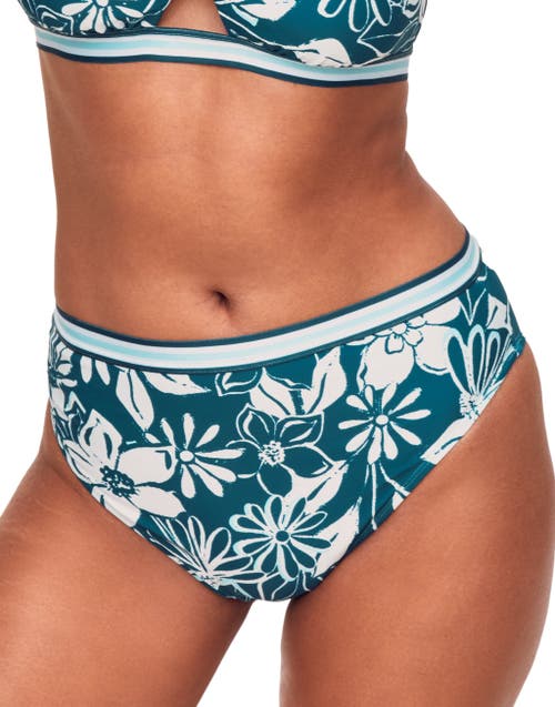 Shop Adore Me Gisele Swimwear High-waist Bikini Bottom In Floral Blue