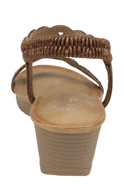 Good Choice New York Damaris Embellished Ankle Strap Wedge Sandal In Bronze