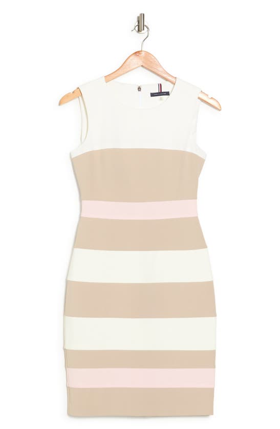 Tommy Hilfiger Colorblock Sheath Dress In Ivory Ballerina Pink