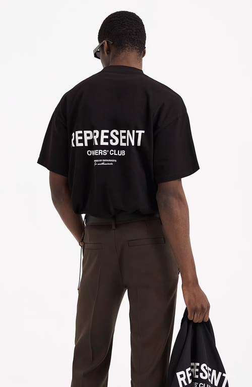 Shop Represent Owners' Club Cotton Logo Graphic T-shirt In Black