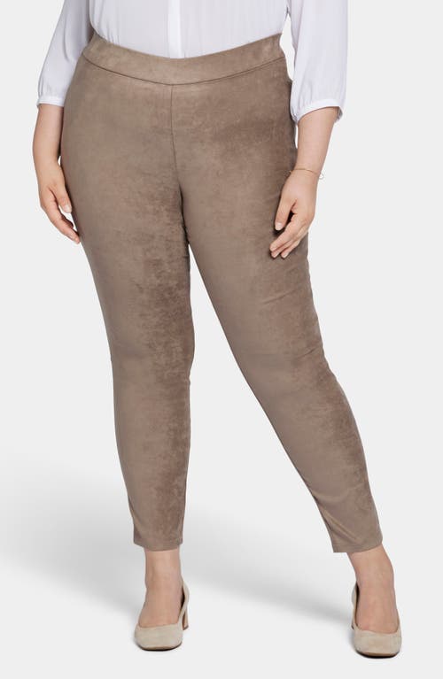 Shop Nydj Suede Leggings In Saddlewood