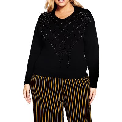 Plus Size City Chic Bauble Sweater, Black