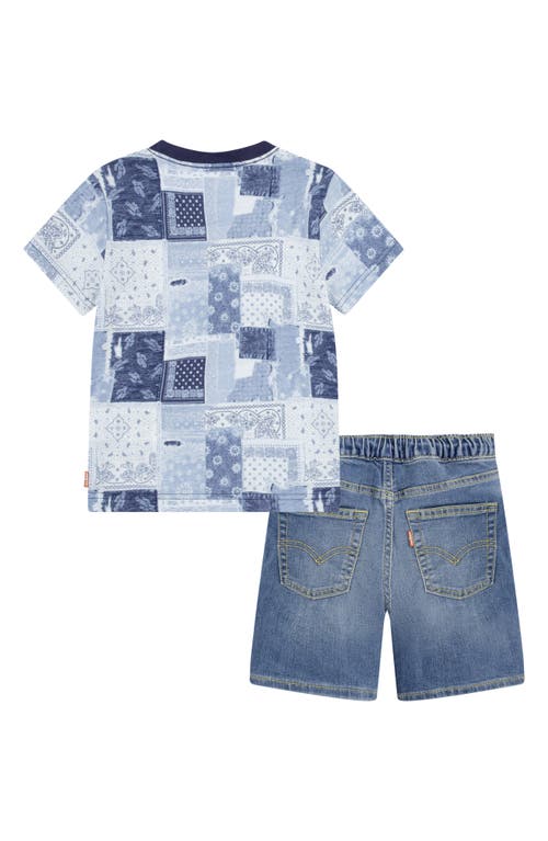 Shop Levi's® Kids' Patchwork T-shirt & Shorts Set In Coronet Blue