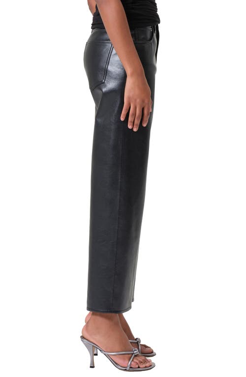 Shop Agolde Ren High Waist Ankle Wide Leg Leather Blend Pants In Detox