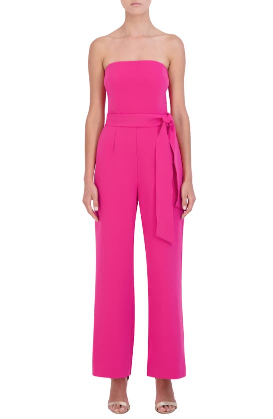 Bcbg Strapless Belted Jumpsuit In Lilac Rose