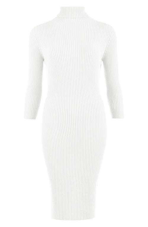 Pietro Brunelli Turtleneck Long Sleeve Rib Maternity Sweater Dress In Natural