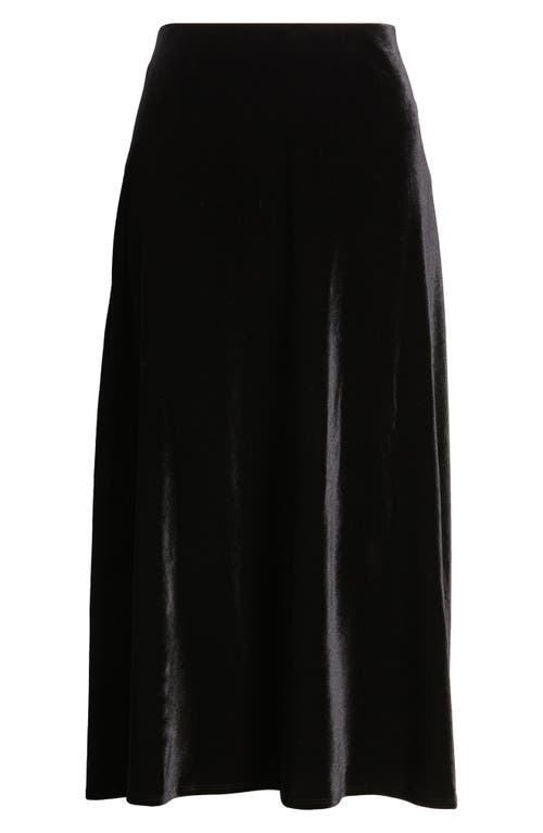 Shop Anne Klein A-line Stretch Velvet Skirt In Anne Black