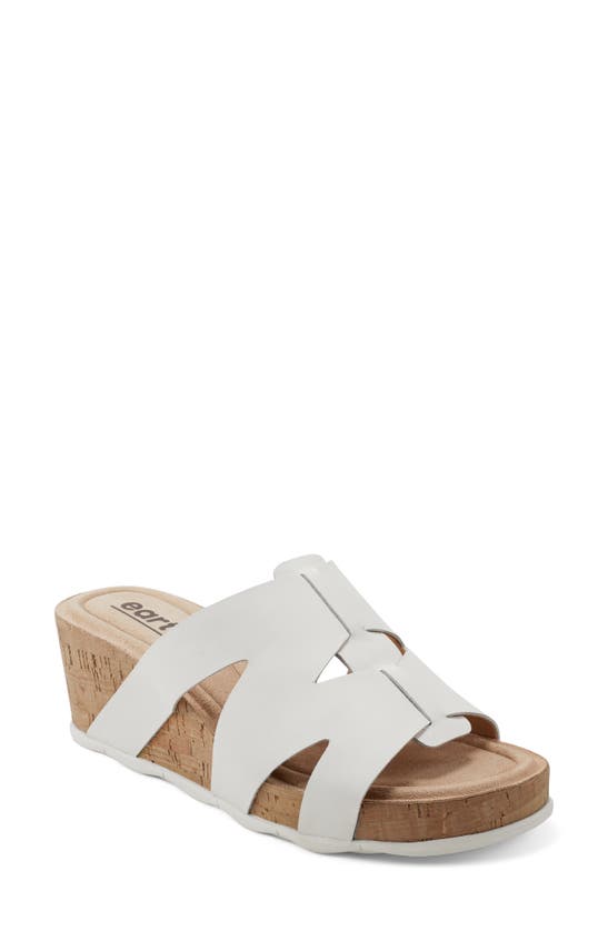 Earth Willow Wedge Strappy Sandal In Ivory | ModeSens