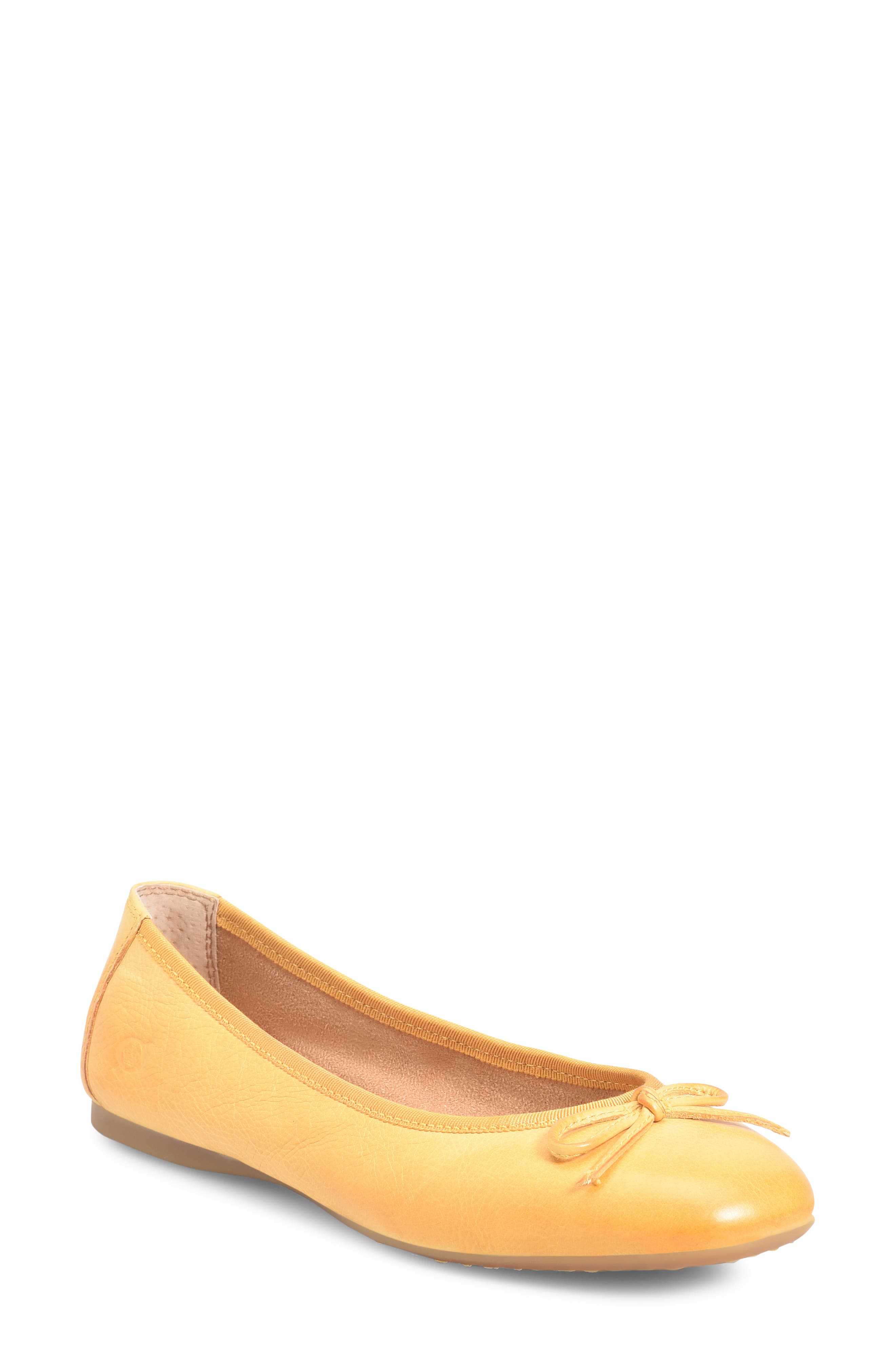 yellow flats with strap