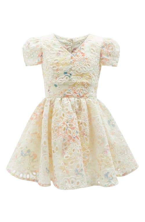 Shop Bardot Junior Kids' Sirena Eyelet Fit & Flare Dress In Yellow Flower