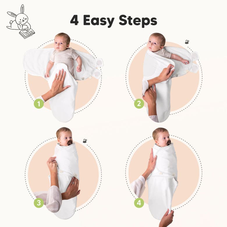 Keababies 3-pack Soothe Swaddle Wraps In Cloud