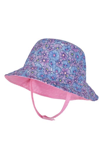 Shop Andy & Evan Kids' Reversible Bucket Hat In Purple Floral