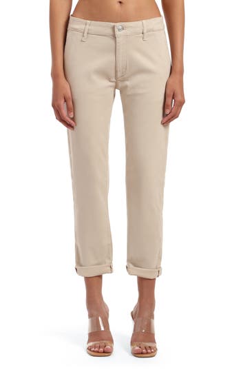 Mavi Jeans Brooke Cuff Stretch Twill Ankle Pants In Silver Grey