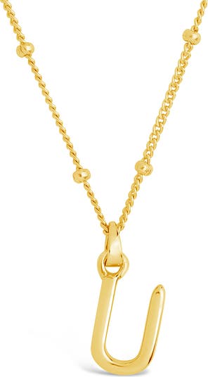 Gold vermeil initial necklace deals