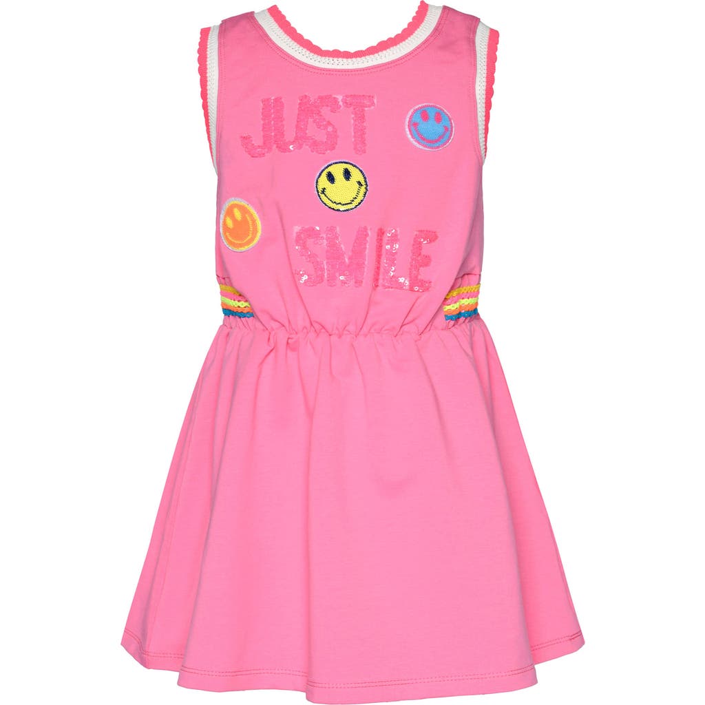 Sara Sara Kids' Just Smile Graphic Dress In Pink