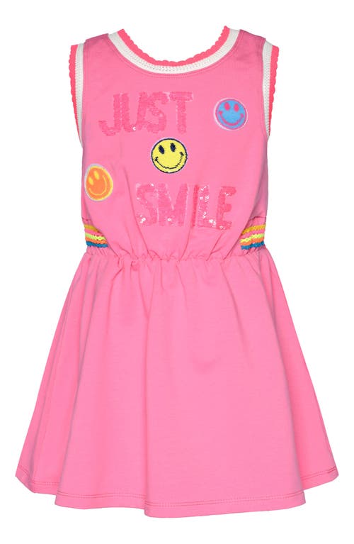 Shop Sara Sara Kids' Just Smile Graphic Dress In Pink