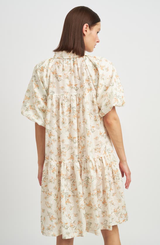 Shop En Saison Hayley Mini Shirtdress In Peach Print